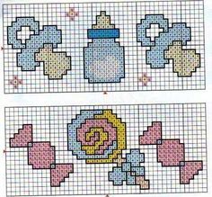 grafico ponto cruz nuvem bebe masculino
