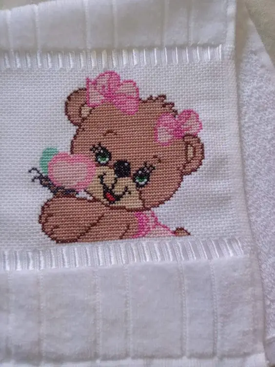 gráficos ponto cruz infantil para toalhinha