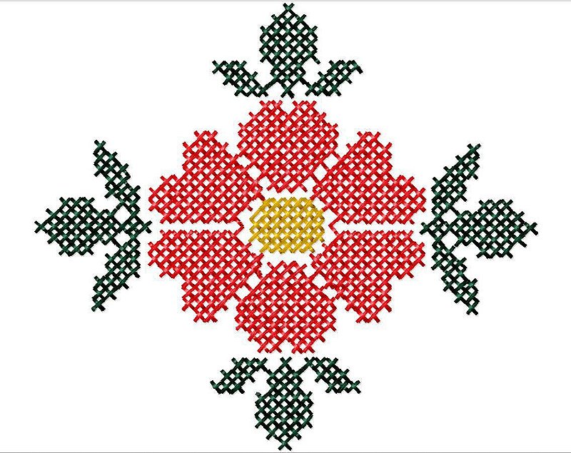 ponto cruz flores grandes para iniciantes