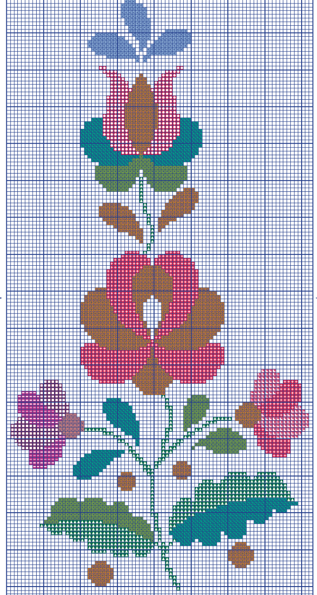 ponto cruz flores grandes grátis