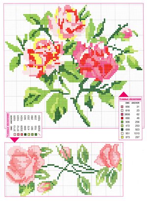 ponto cruz flores grandes com nome