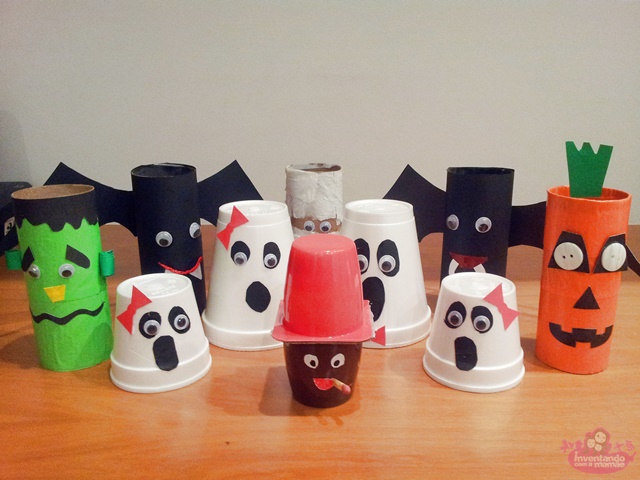 halloween com caixa de papelão