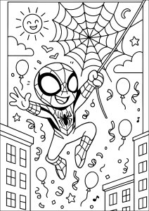 desenho homem aranha simples para colorir