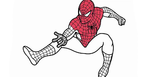 desenho do traje clássico do homem aranha para colorir