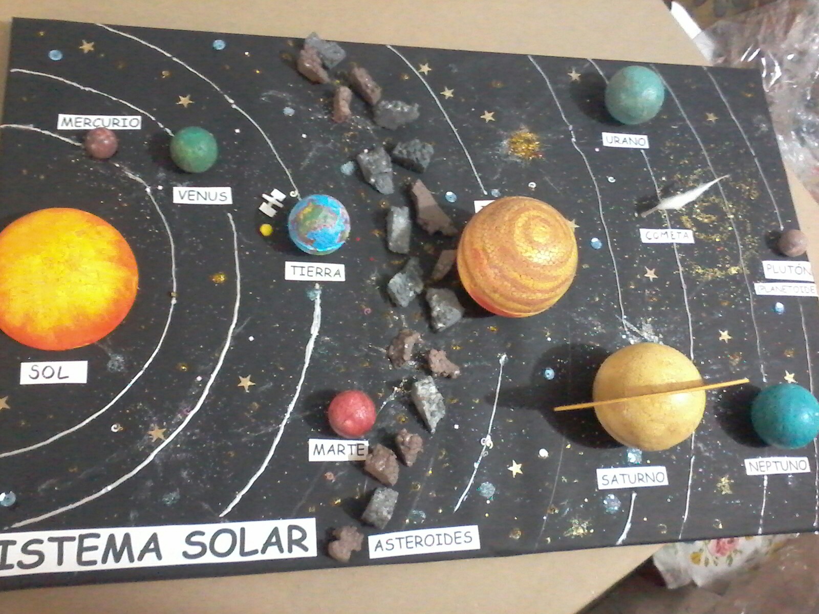 maquete sistema solar isopor