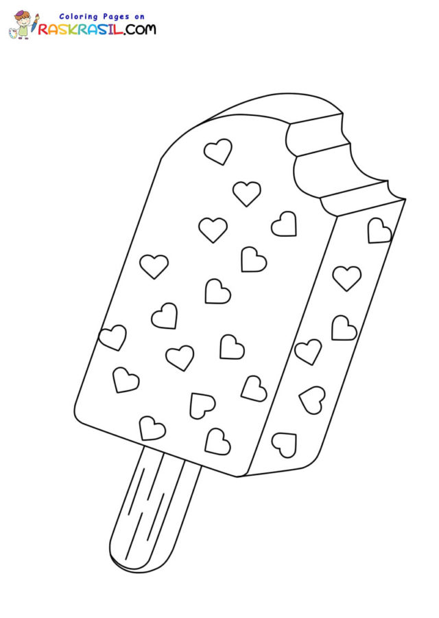 picolé kawaii com granulados para colorir