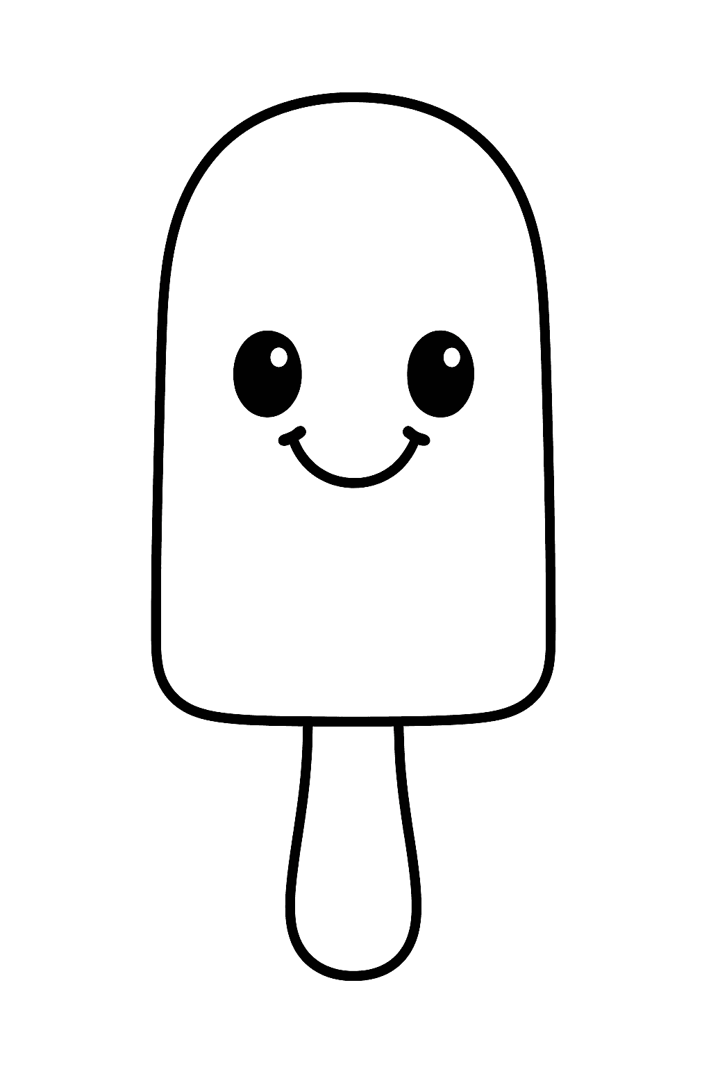picolé kawaii com granulados para colorir