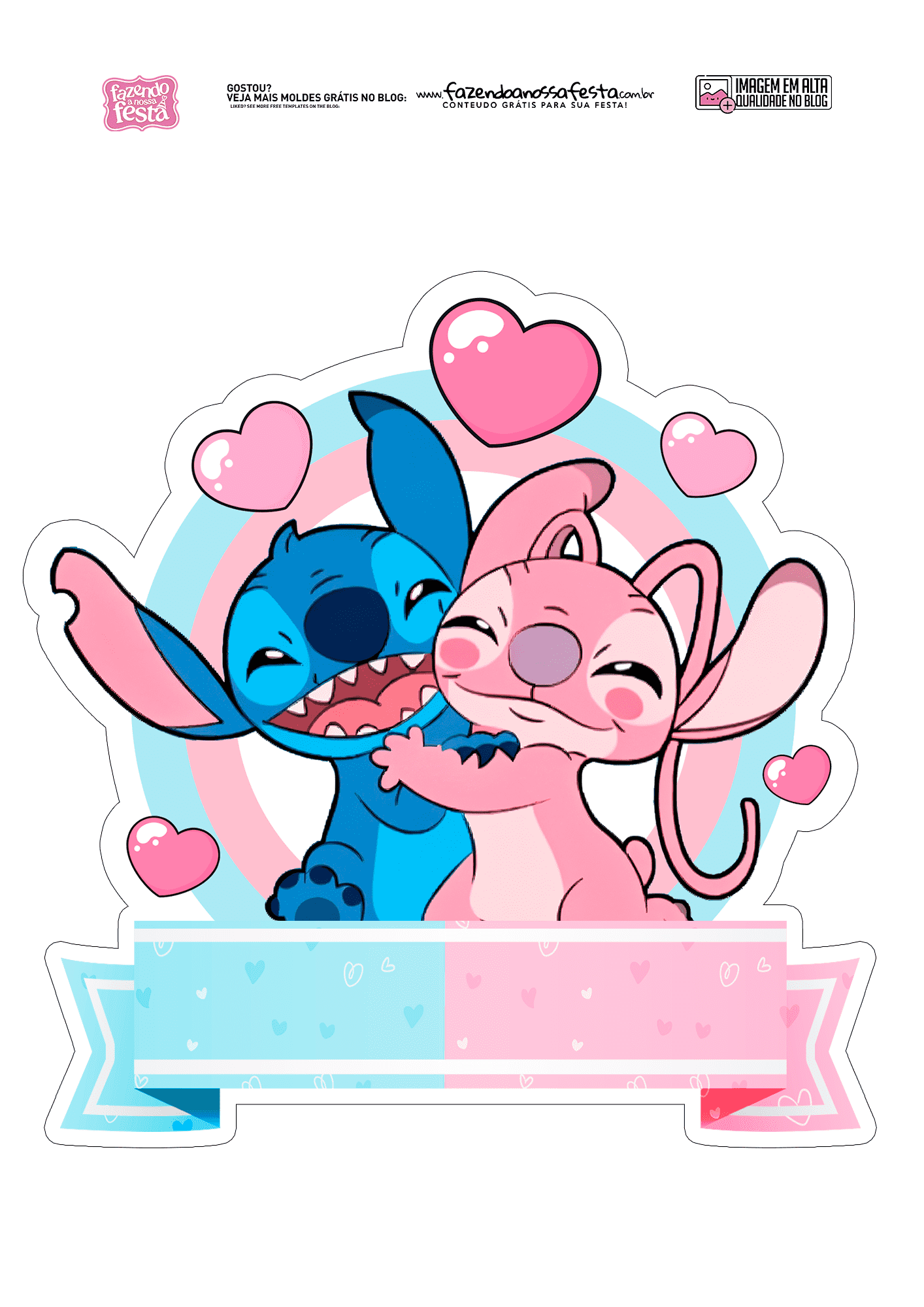 stitch e angel para imprimir