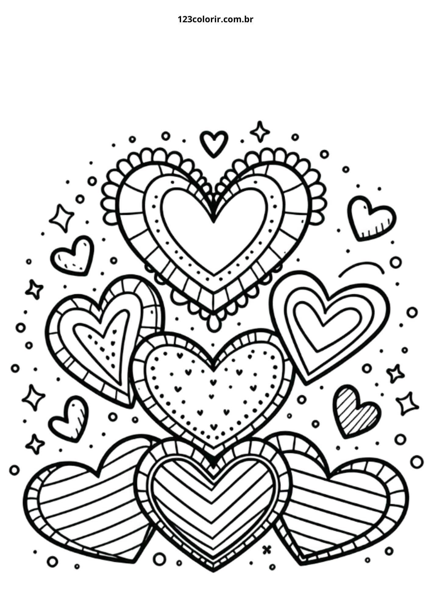 coração para imprimir em papel