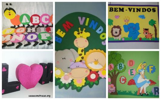 moldes de letras para eva com tema infantil