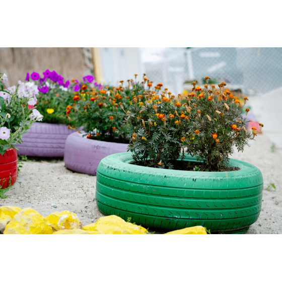 economizar fazendo jardim pneu