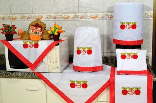 jogo de cozinha em tecido com moldes