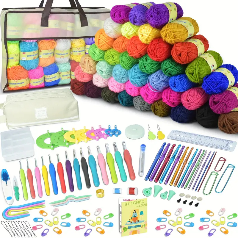 kit de crochê com agulhas ergonômicas