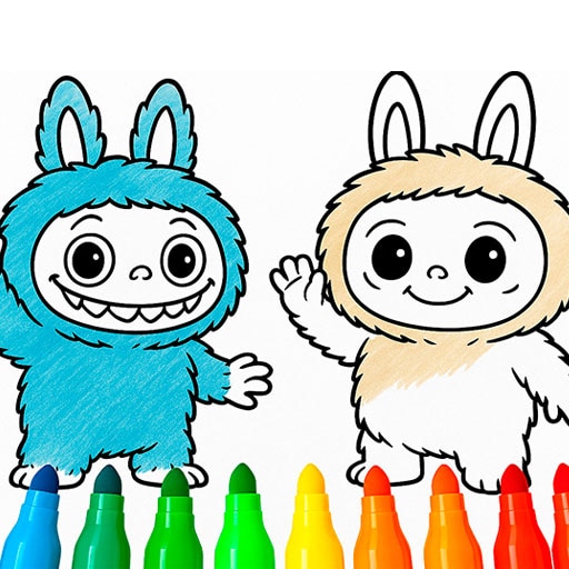 Labubu fantasia para pintar