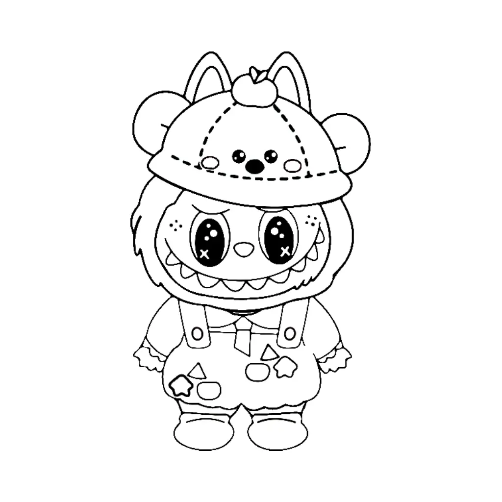 Labubu fofo para colorir