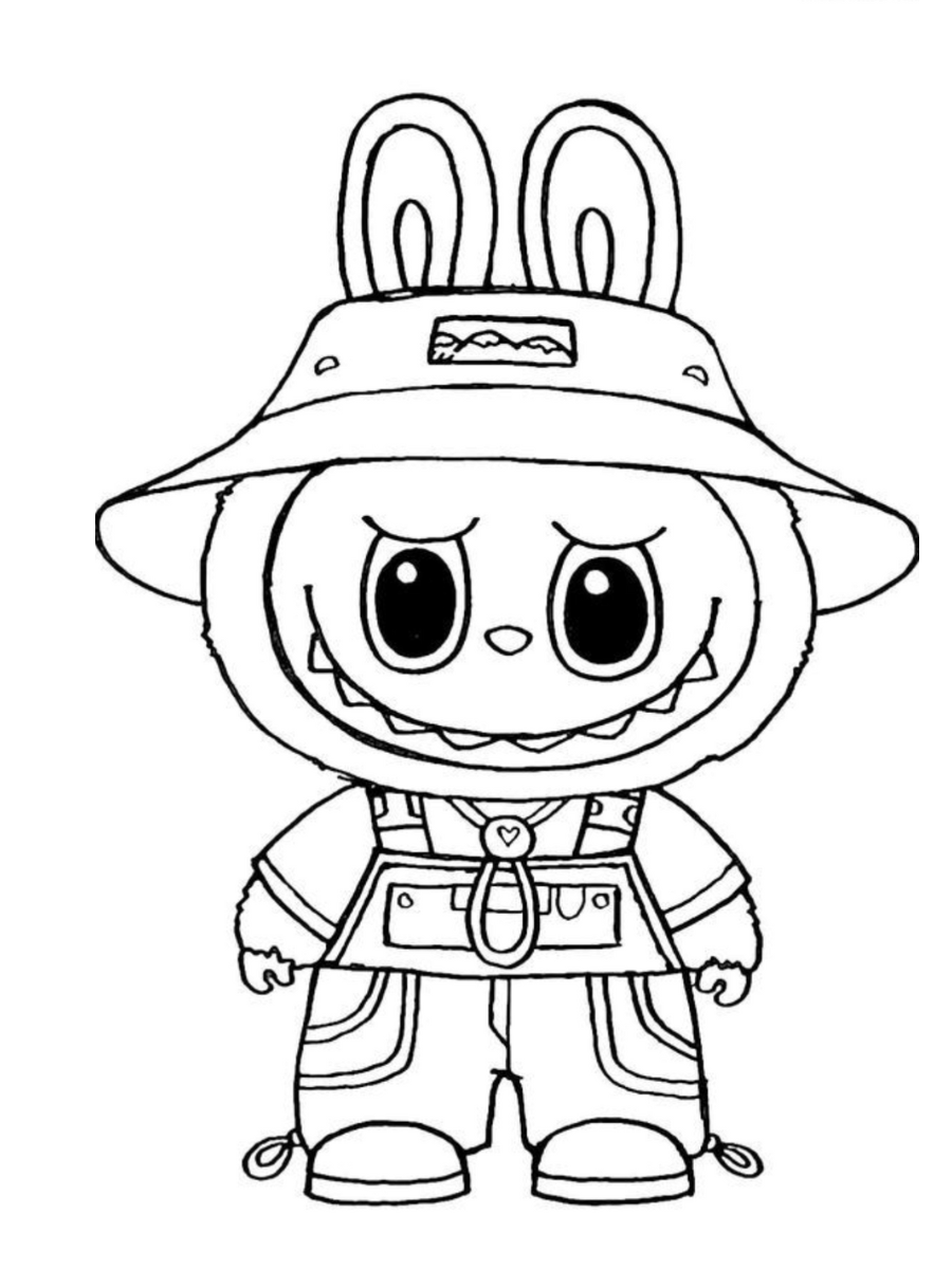 labubu para colorir vs hello kitty para colorir