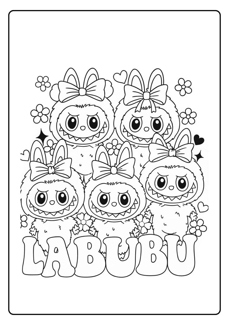 molde labubu paper doll para imprimir