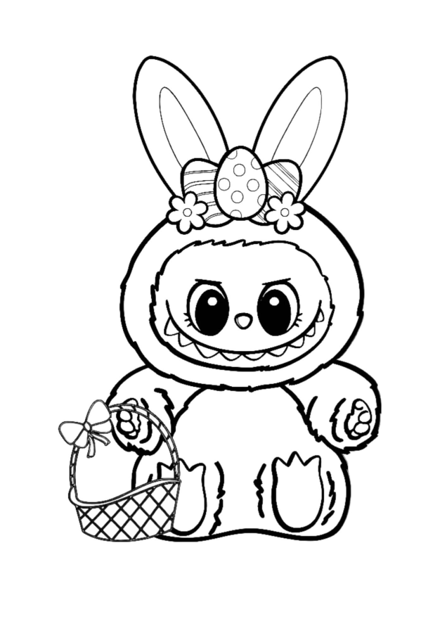 molde labubu paper doll para imprimir