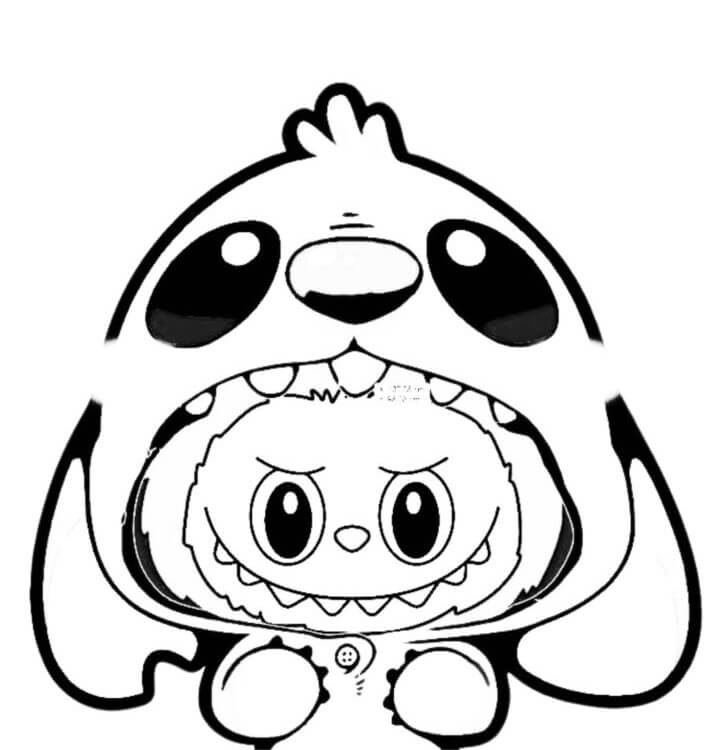 Labubu fantasia para colorir