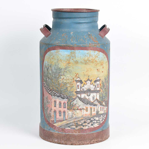 latao de leite antigo decorado