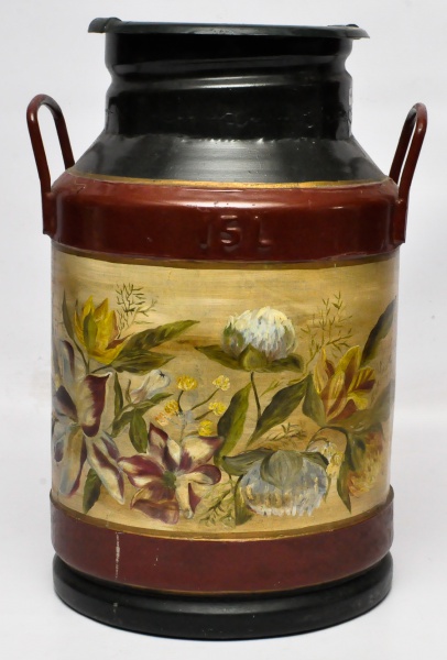 latao de leite antigo decorado