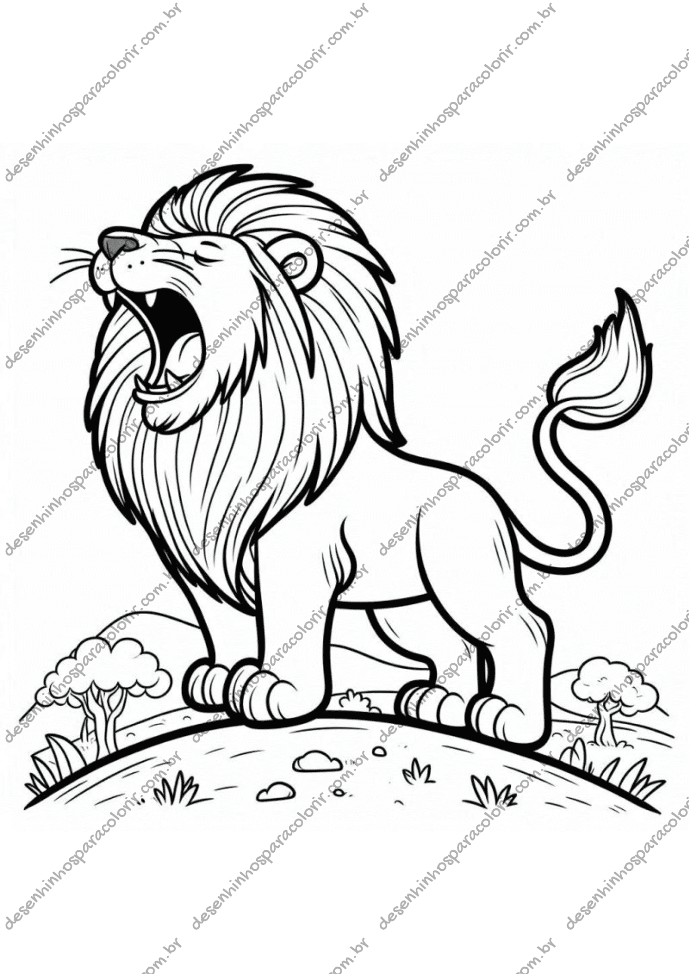 melhores desenhos de leao para colorir