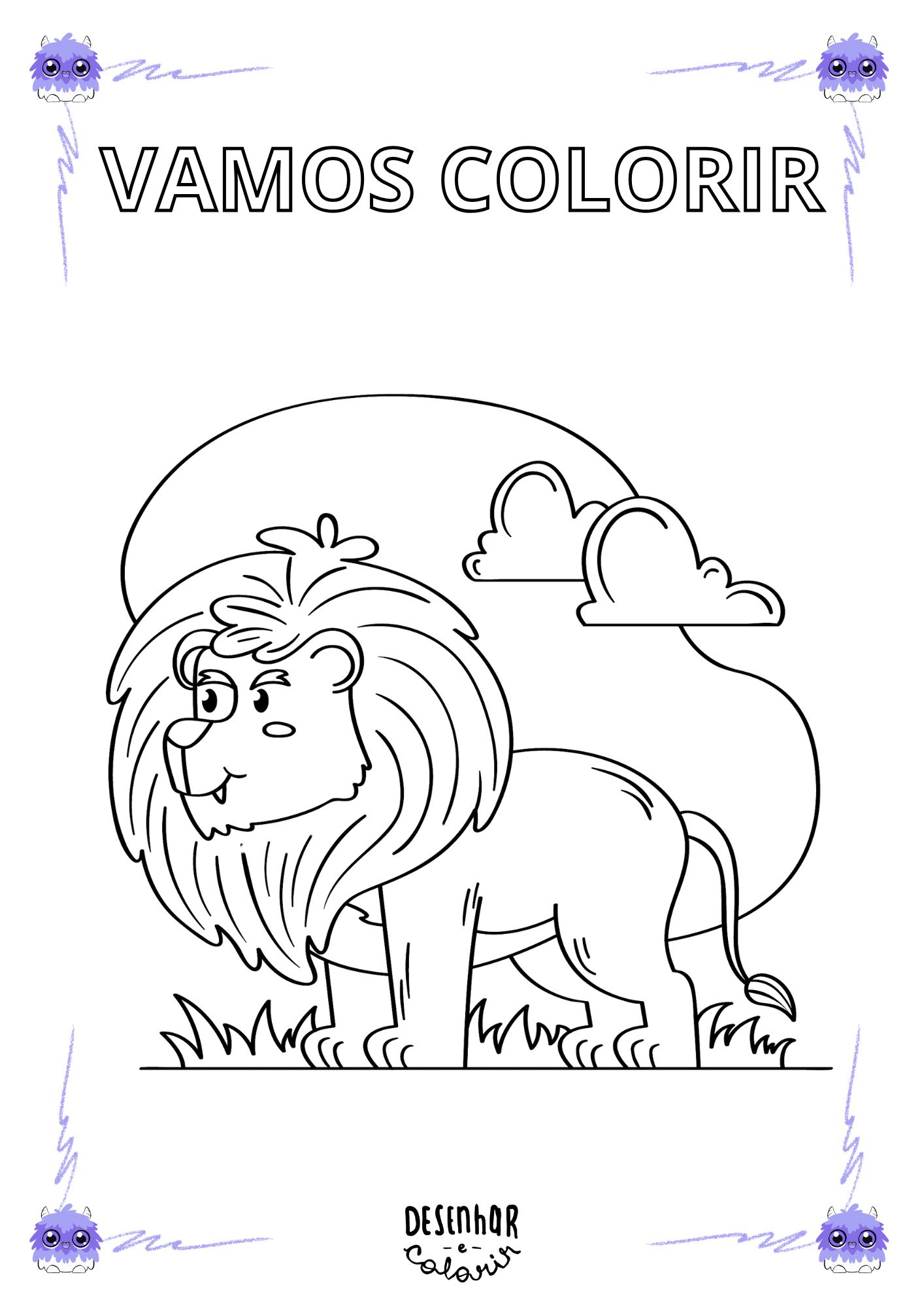 leao para colorir