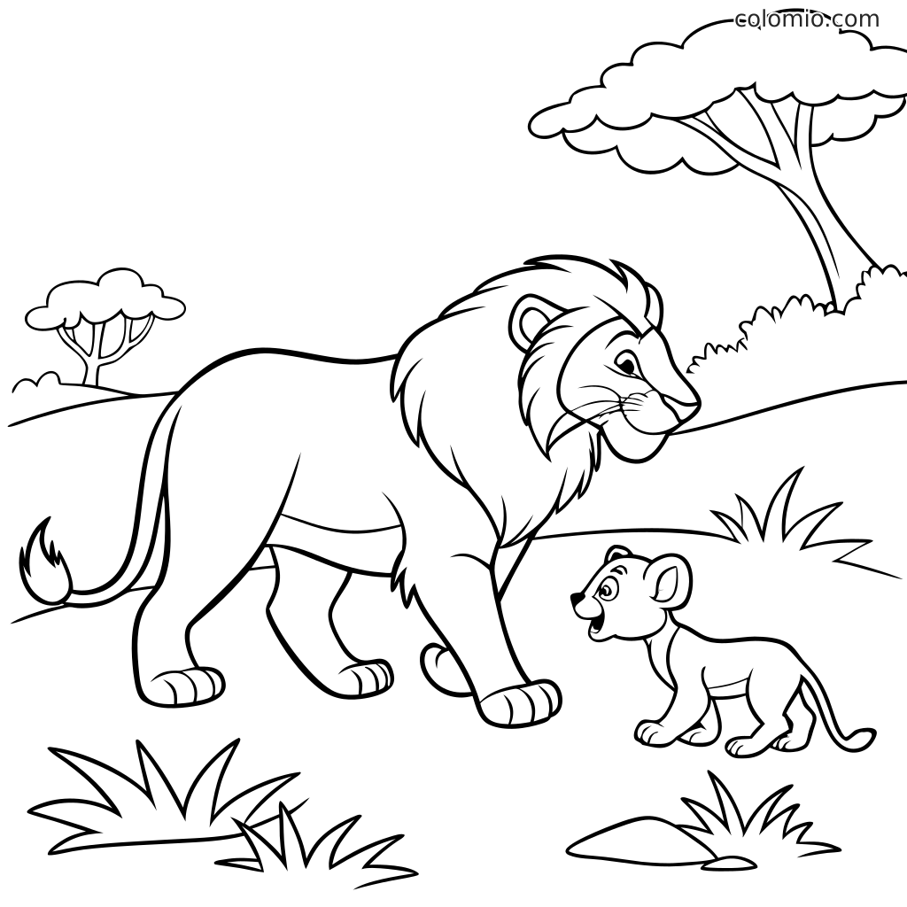 desenho de leao filhote para colorir