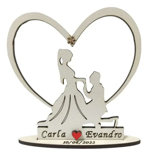 chaveiro mdf personalizado com nomes e data casamento