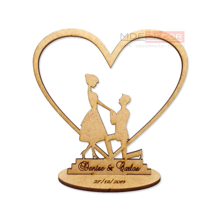 chaveiro mdf personalizado com nomes e data casamento