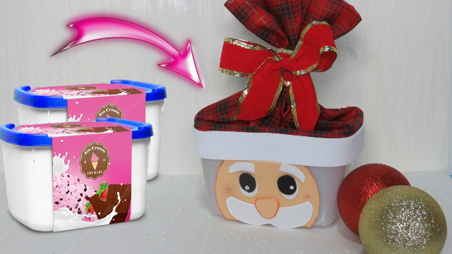 pote sorvete decorado natal versus outros materiais