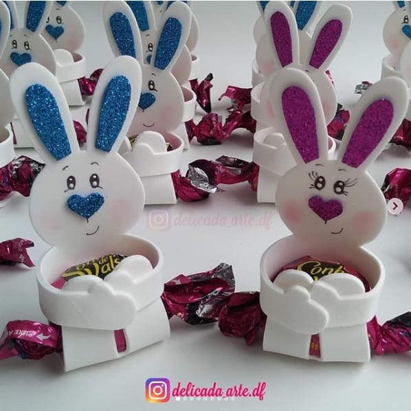 lembrancinha de páscoa em eva com garrafa pet