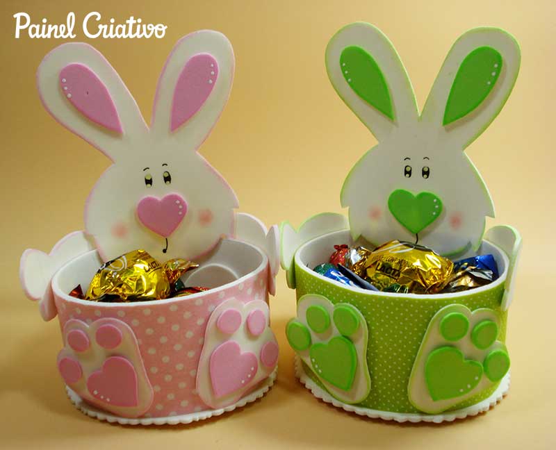 lembrancinha de páscoa em eva porta bombom