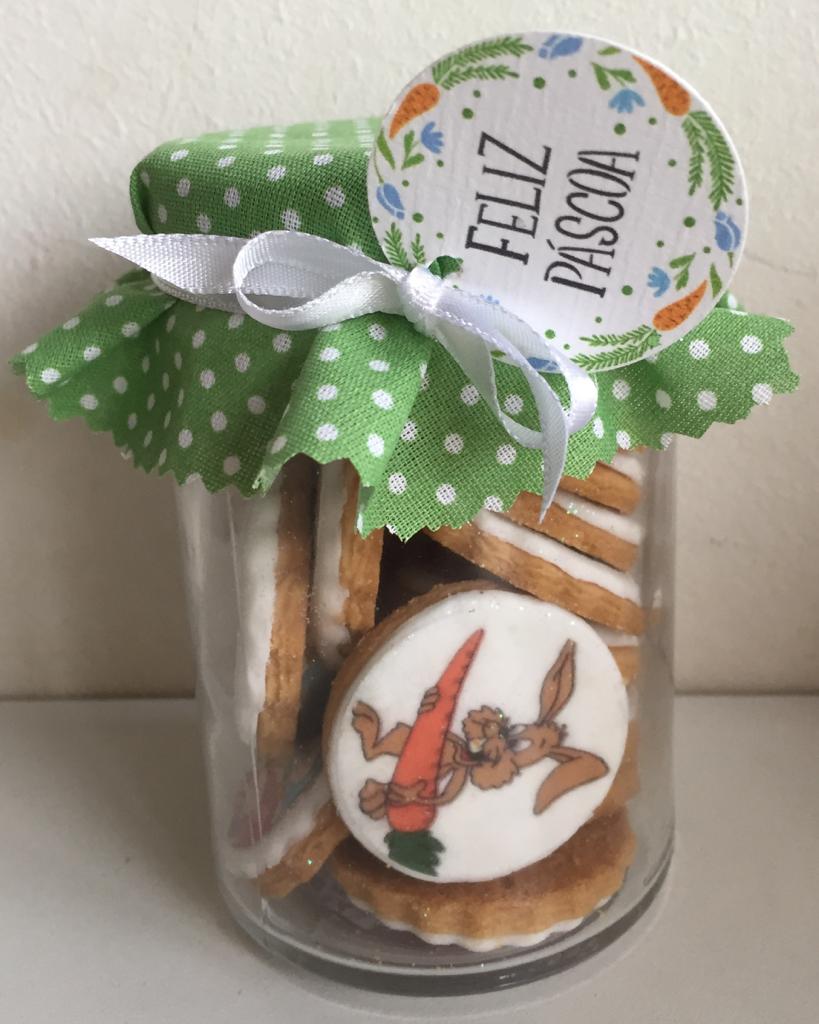 lembrancinha de páscoa pote de vidro decorado