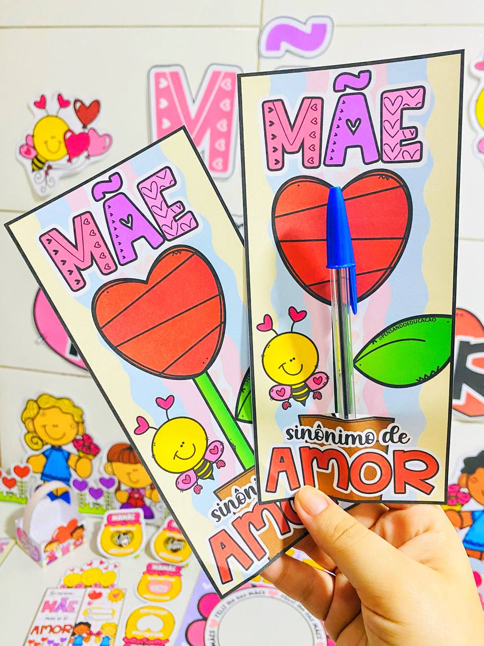 lembrancinha dia das mães com tinta guache educação infantil