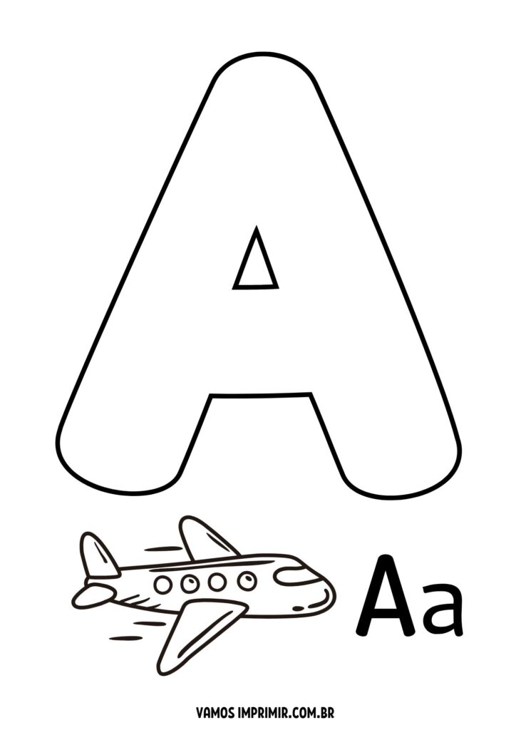 molde letra A para cartolina