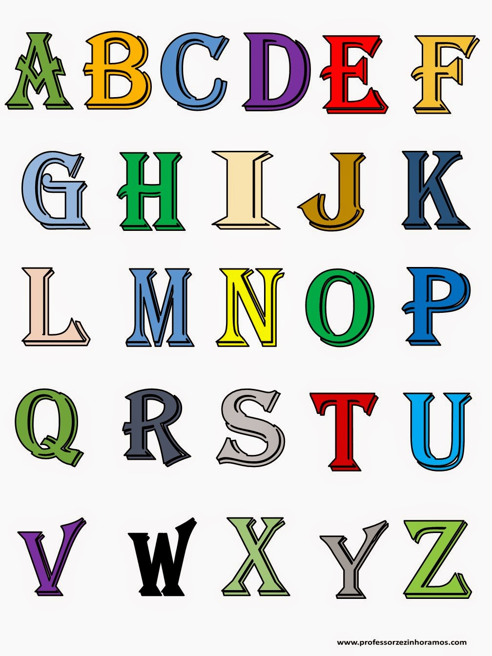 alfabeto divertido para imprimir