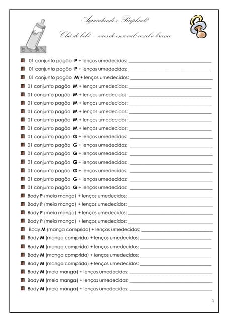 lista cha de fraldas para gemeos imprimir