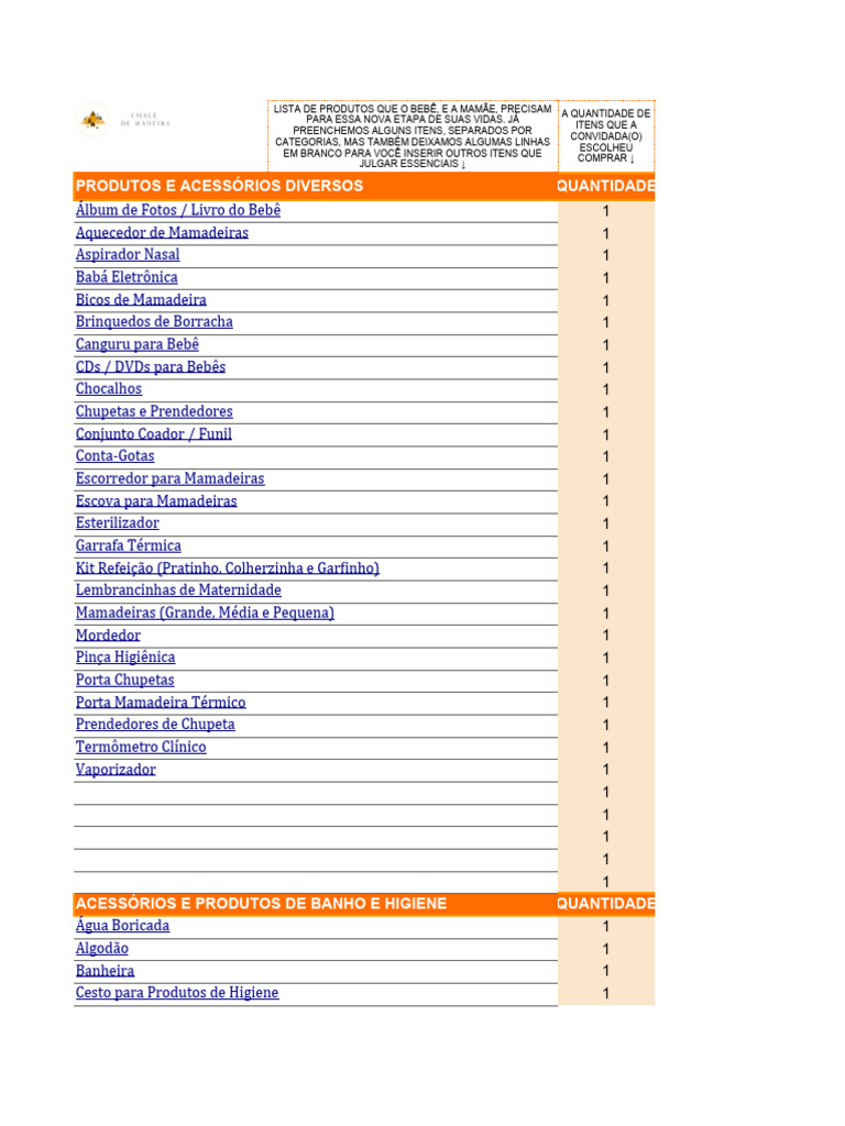 como economizar na lista de cha de fraldas