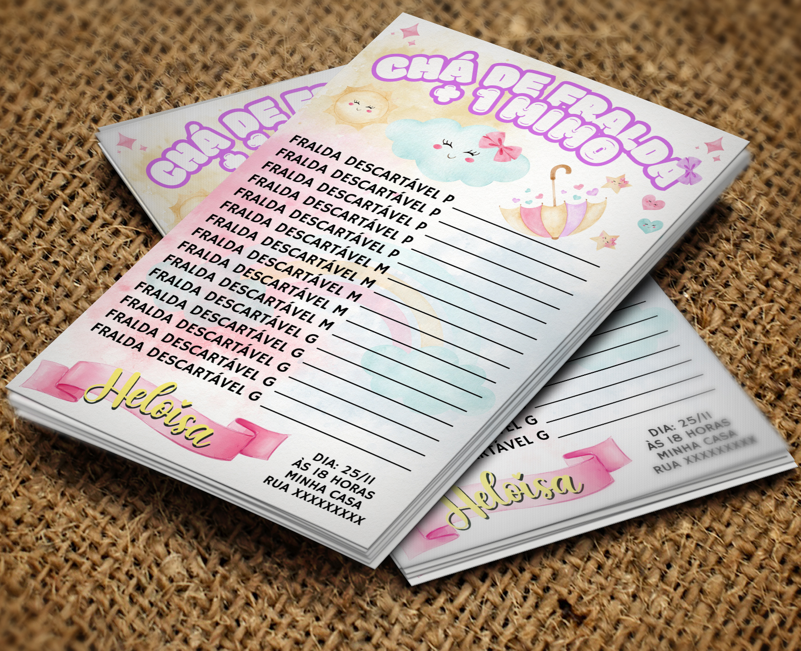 lista cha de fraldas para gemeos imprimir