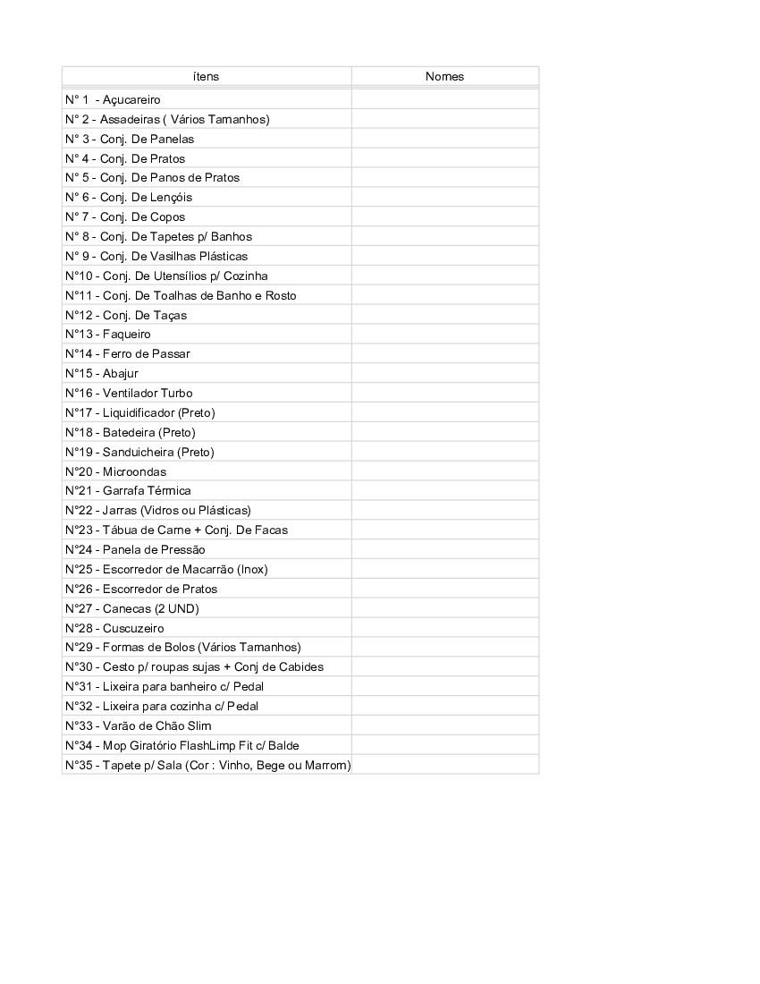 organizar chá de casa nova