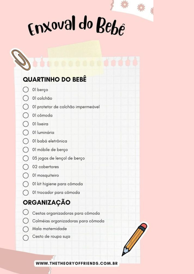 checklist enxoval de bebê completo pdf