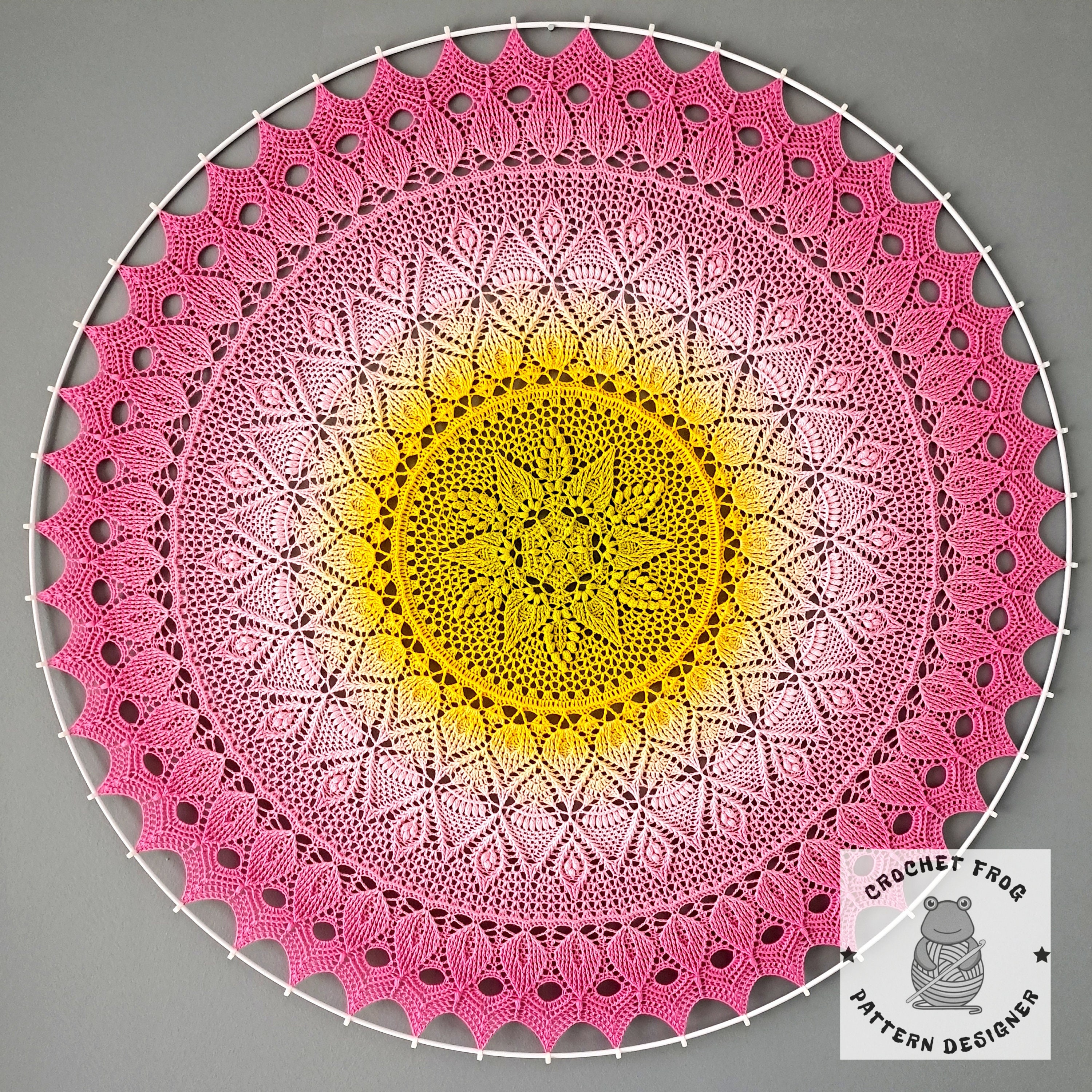 mandala de crochê com gráfico passo a passo