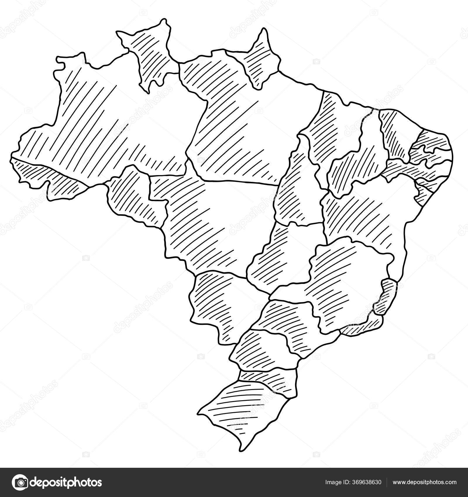 mapa do brasil para desenhar à mão
