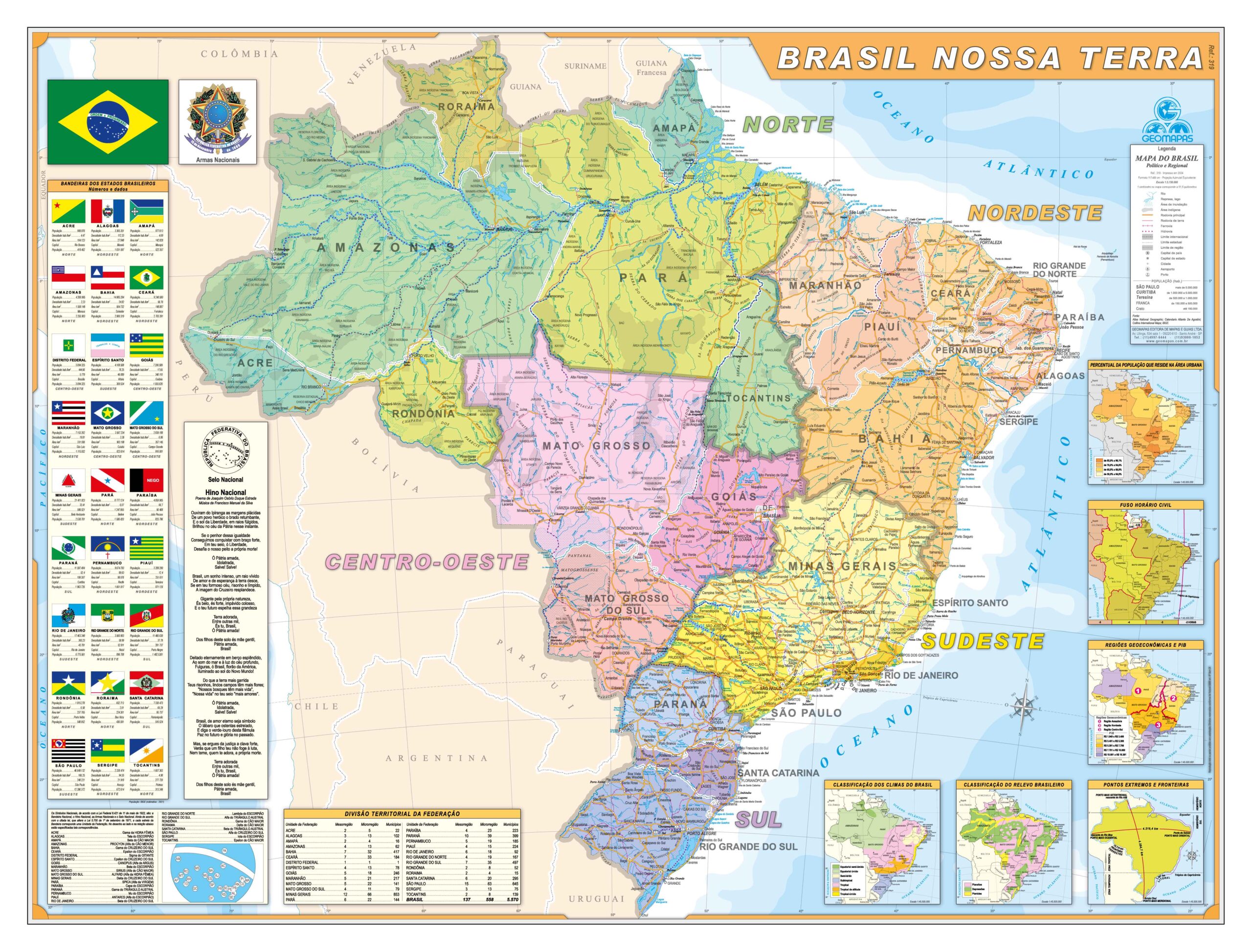 mapa do brasil para projetos de geografia