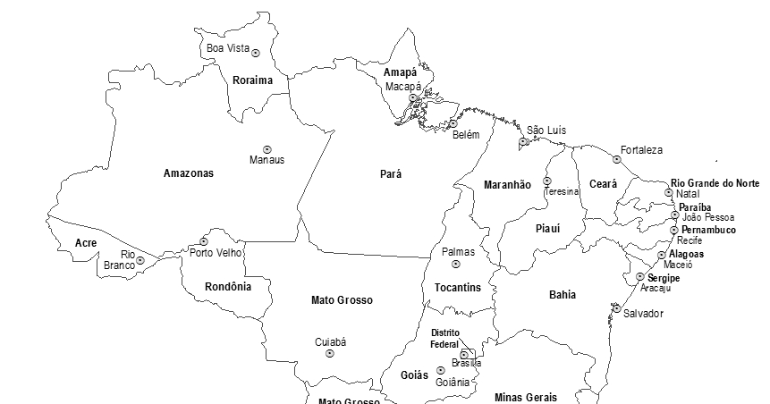 mapa do brasil para colorir regiões