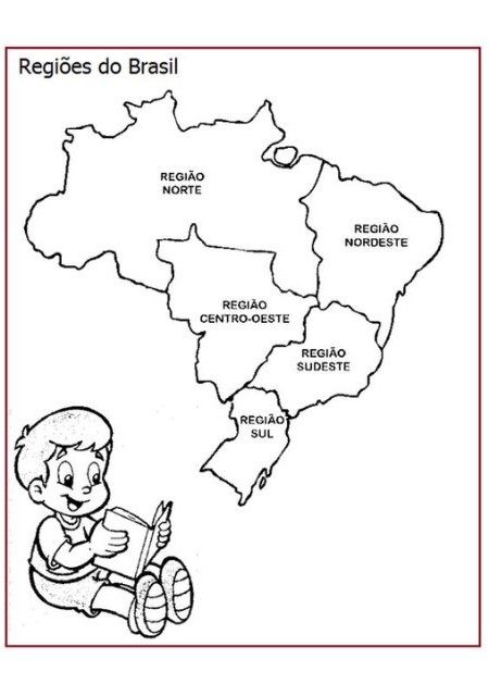 mapa do brasil para colorir regiões