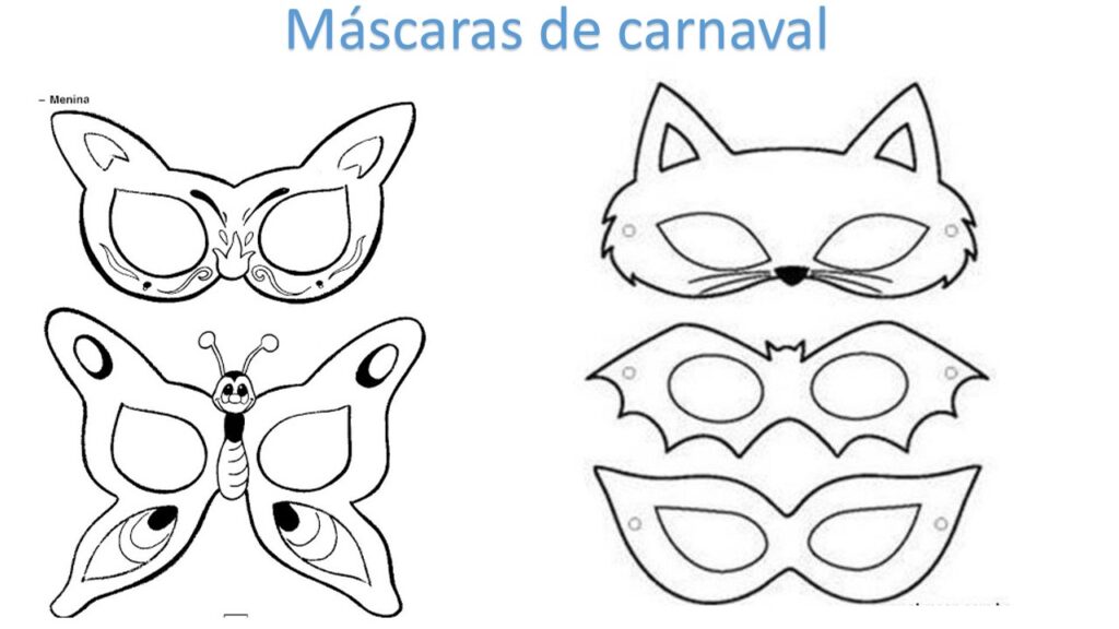 Máscara de carnaval infantil para imprimir