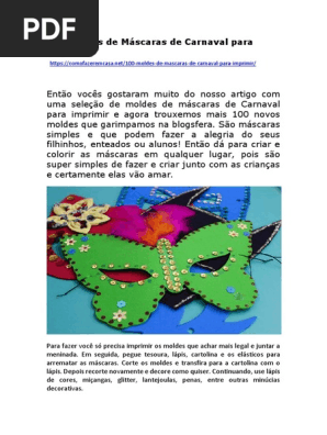 molde máscara carnaval infantil