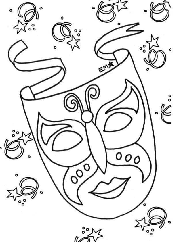 máscara de carnaval para colorir
